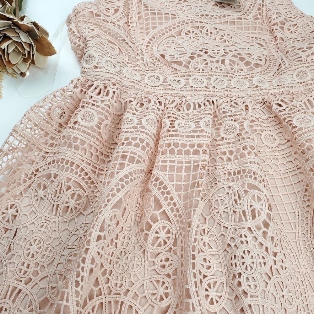 New Francesca Miami Pink Eylet Embroidered Dress M - Picture 9 of 14
